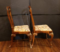Circa 1900 English Pair of Queen Anne Style Side Chairs
