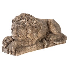 Circa 1900 English Recumbent Concrete Lion