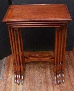 Circa 1900 English Set of 4 Sheraton Taste Nesting Tables