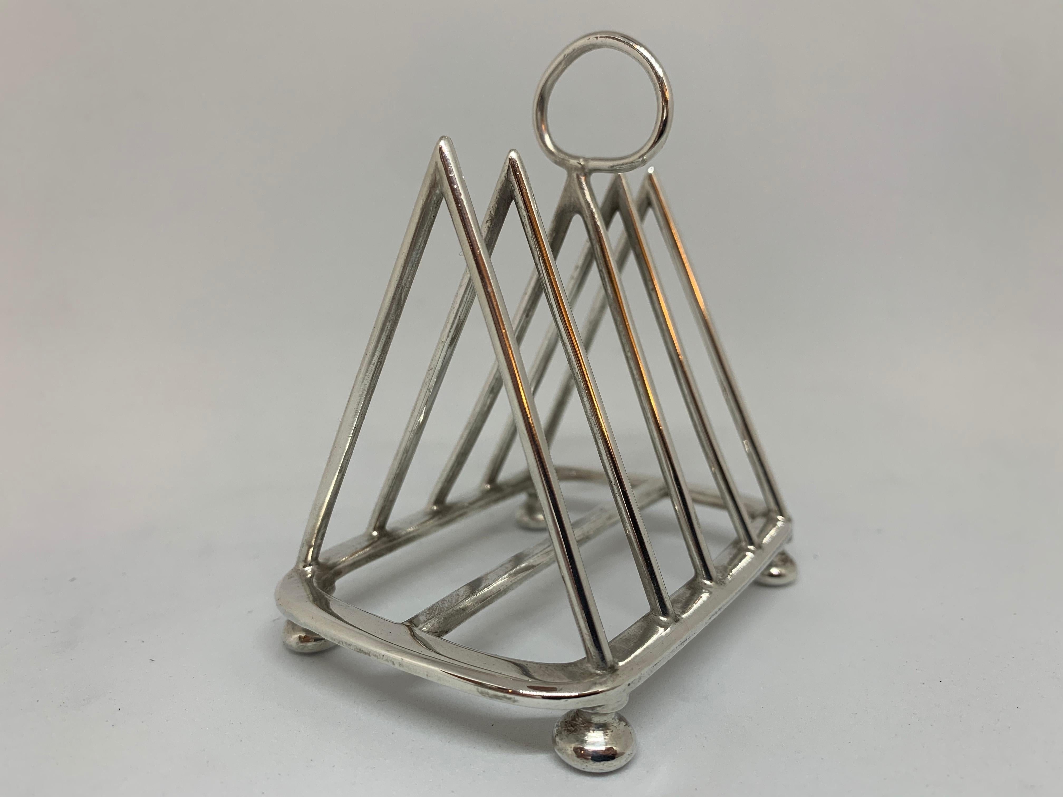 Late Victorian English Walker & Hall Silver Plate Toast Rack, Made in Sheffield, circa 1900