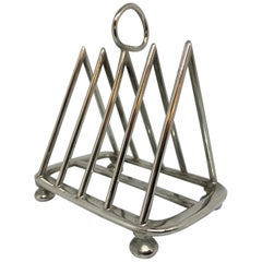 Antique English Walker & Hall Silver Plate Toast Rack, Made in Sheffield, circa 1900