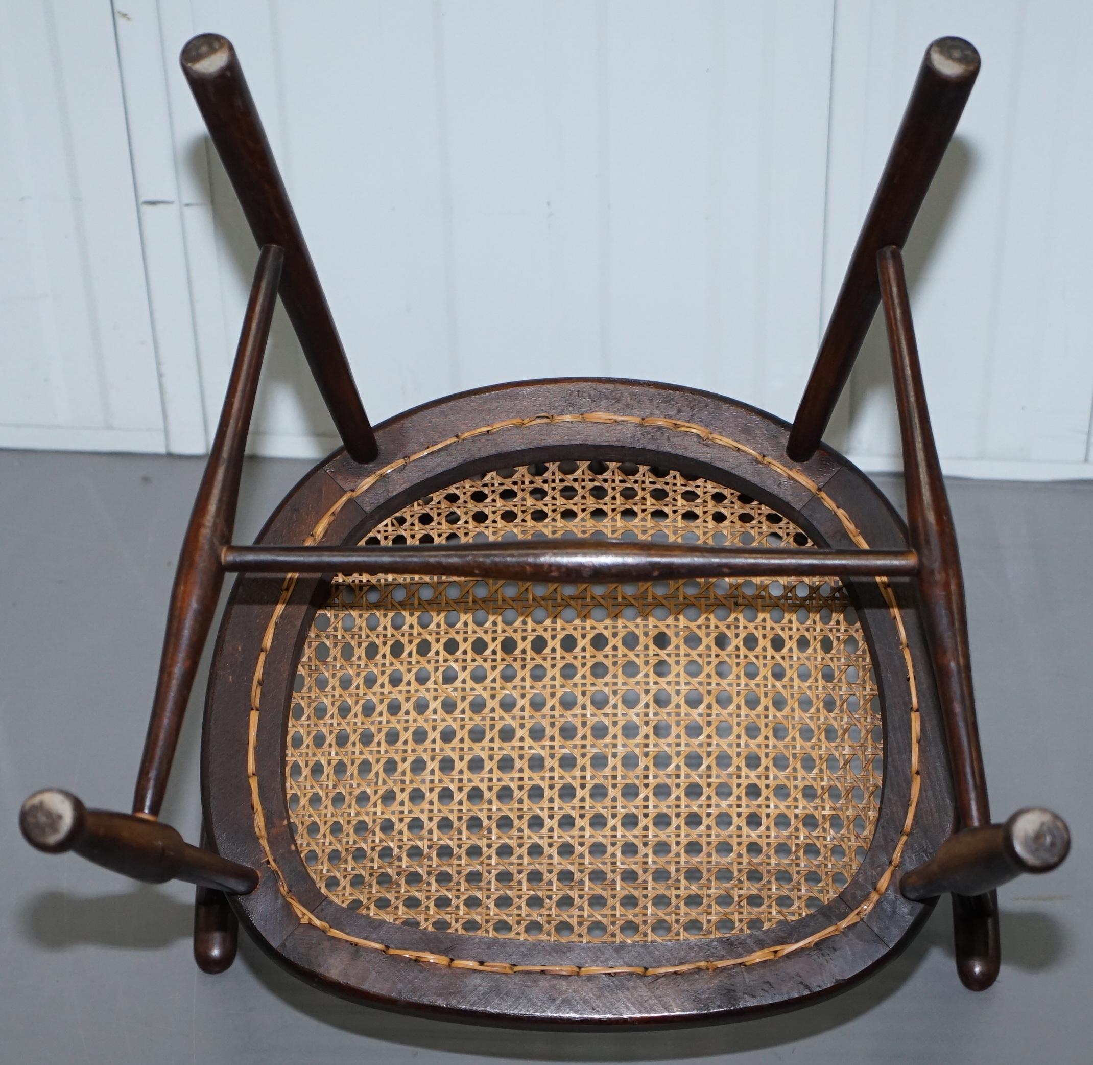 English Windsor Comb Spindle Back Armchair with Rare Rattan Seat, circa 1900 7