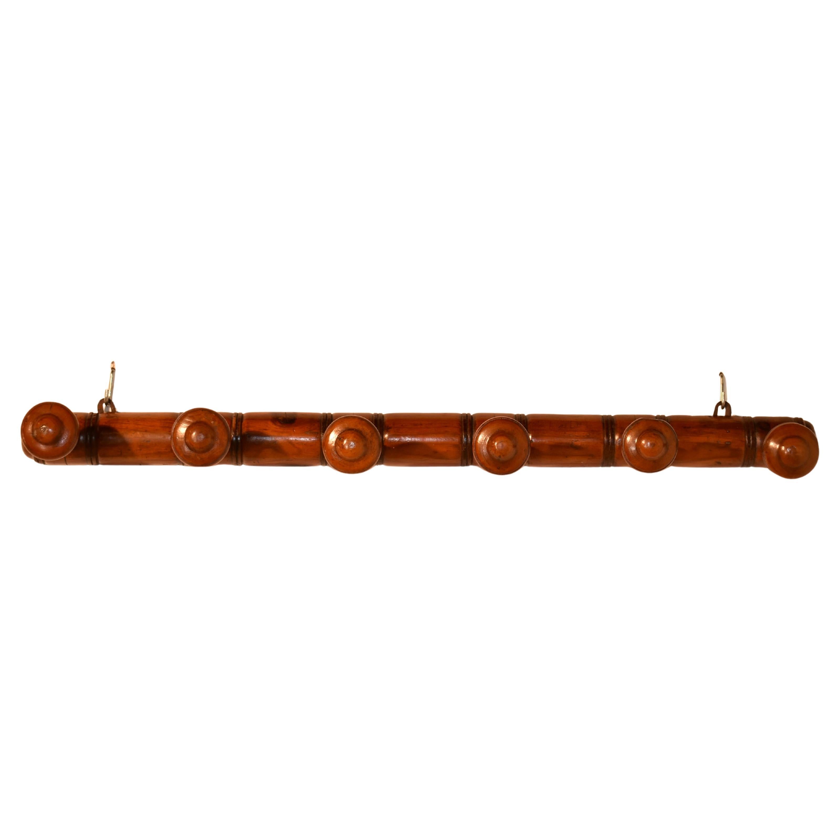 Circa 1900 French 6 Peg Hat or Coat Rack