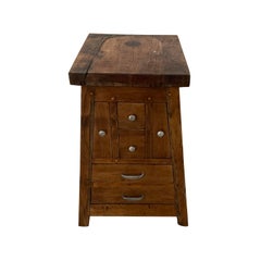 Circa 1900 French Antique Walnut Butcher Block – Rustic Provincial Worktable