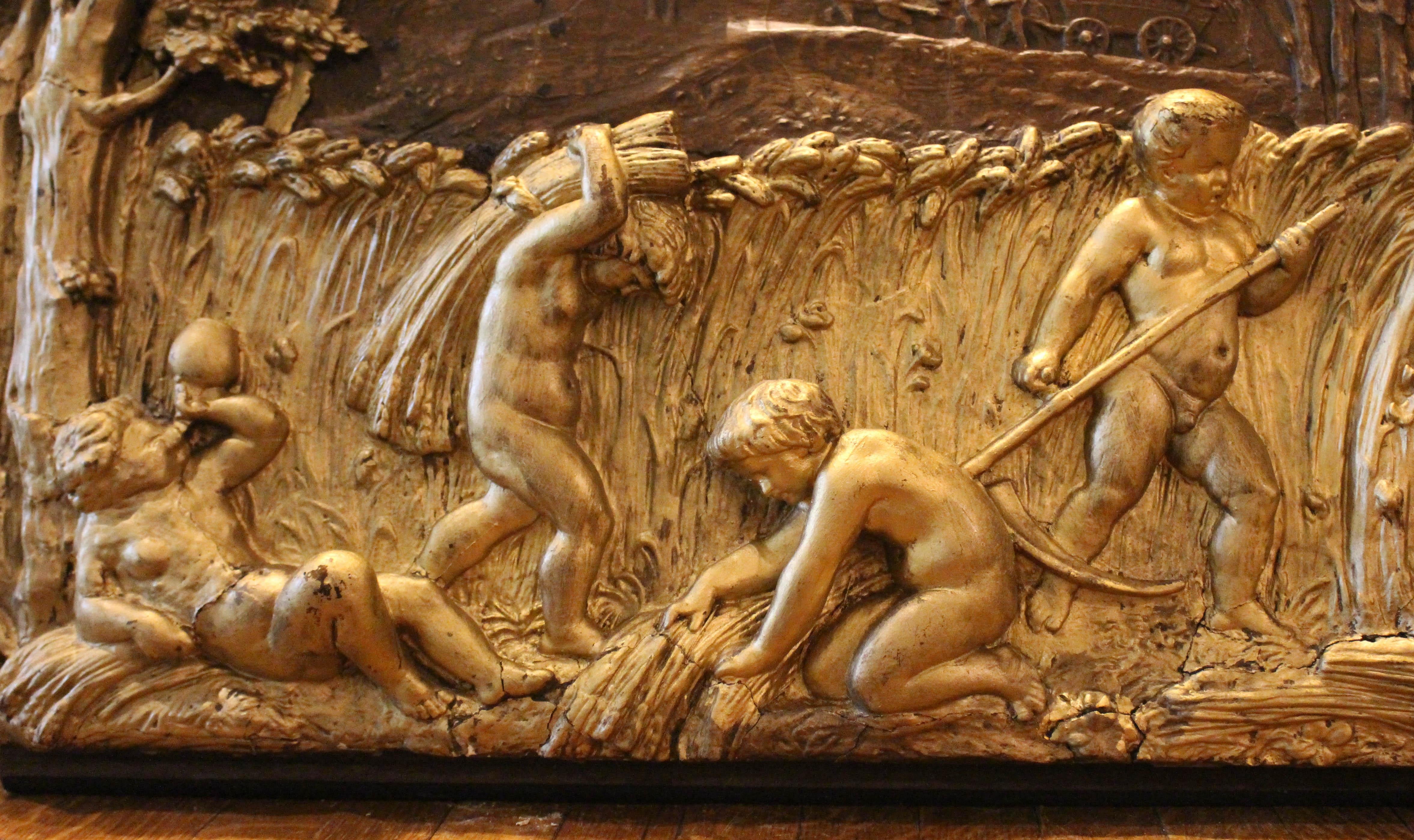 Circa 1900 French Art Nouveau Large Bas Relief Panel In Good Condition For Sale In Chapel Hill, NC
