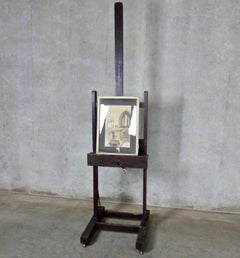 French Artist’s Easel with Crank, circa 1900