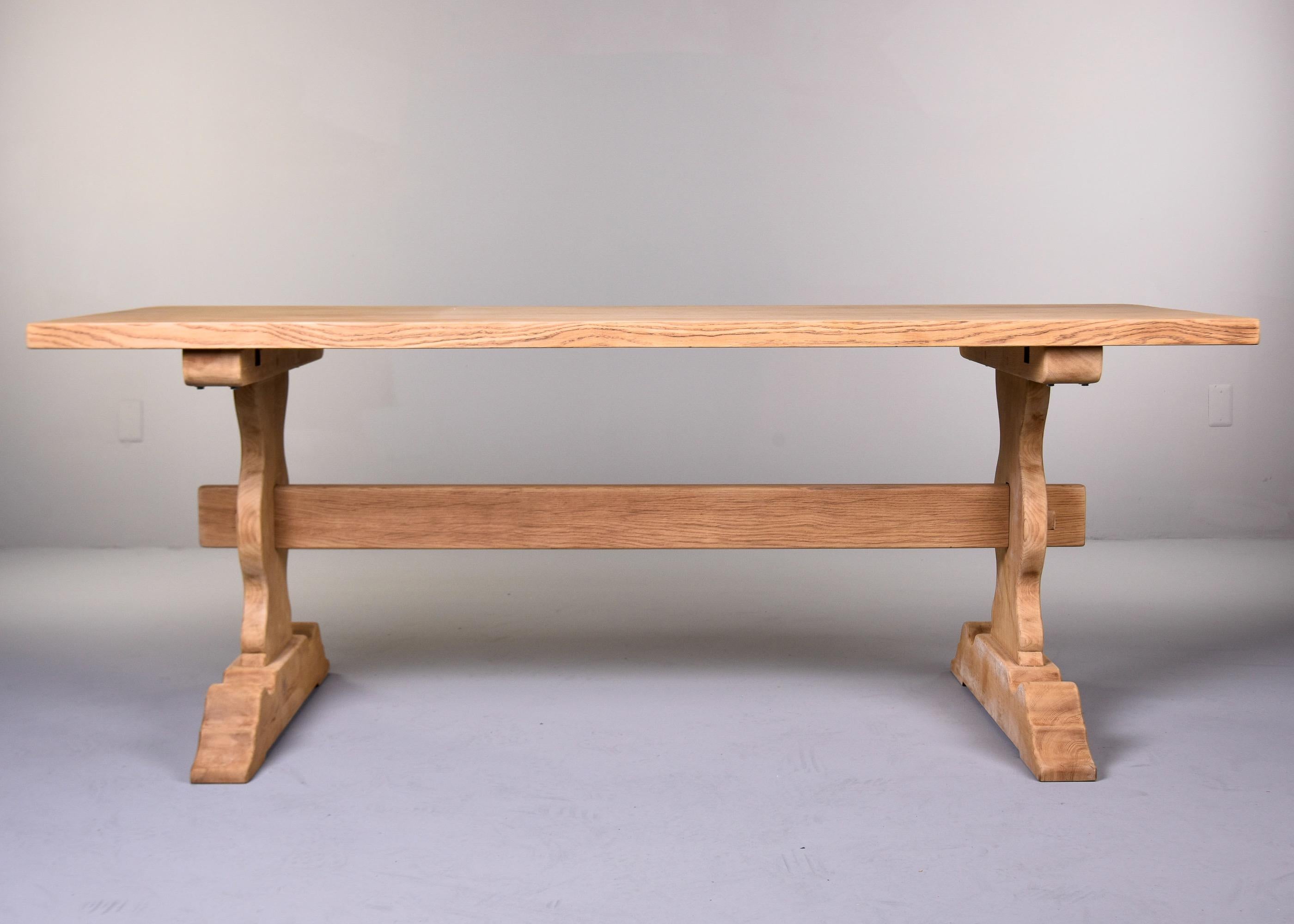 Circa 1900 French Bleached and Bare Sanded Trestle Table For Sale 7