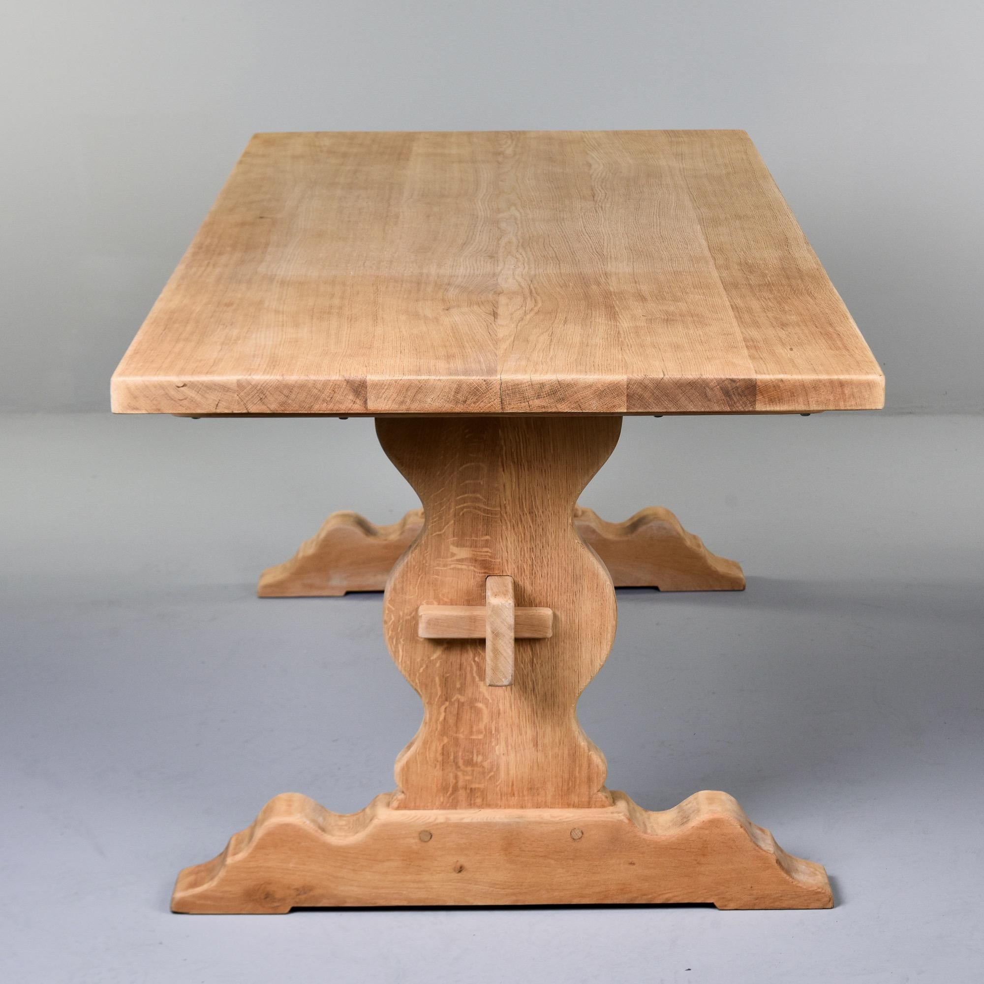 Circa 1900 French Bleached and Bare Sanded Trestle Table For Sale 1