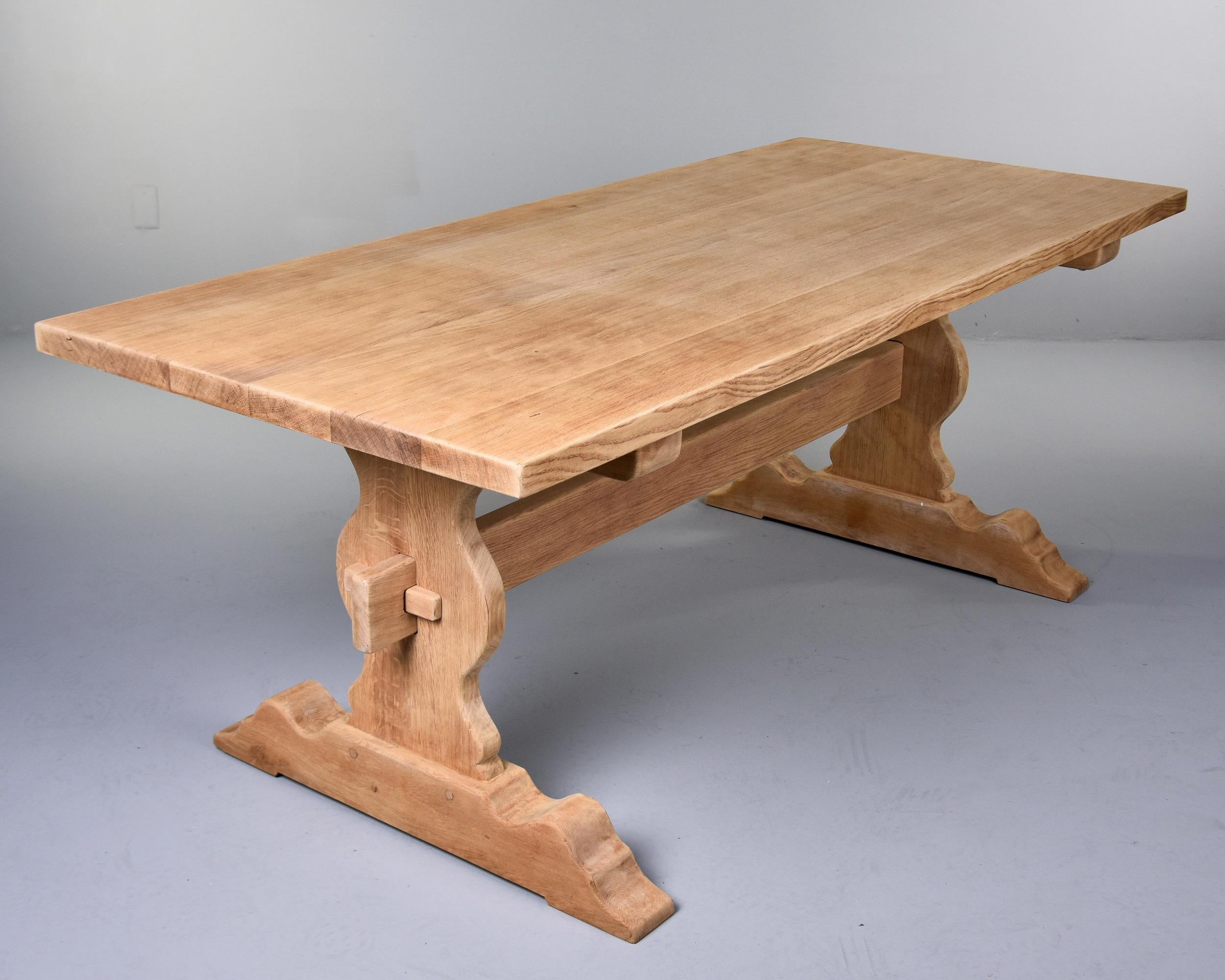 Circa 1900 French Bleached and Bare Sanded Trestle Table For Sale 2