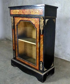 French Boulle Style Display Pier Cabinet, circa 1900