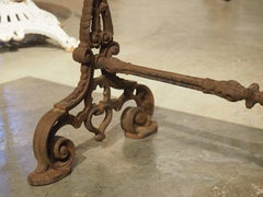 Circa 1900 French Cast Iron Bistro Table with Marble Top