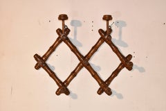 Circa 1900 French Cherry Accordion Coat and Hat  Rack