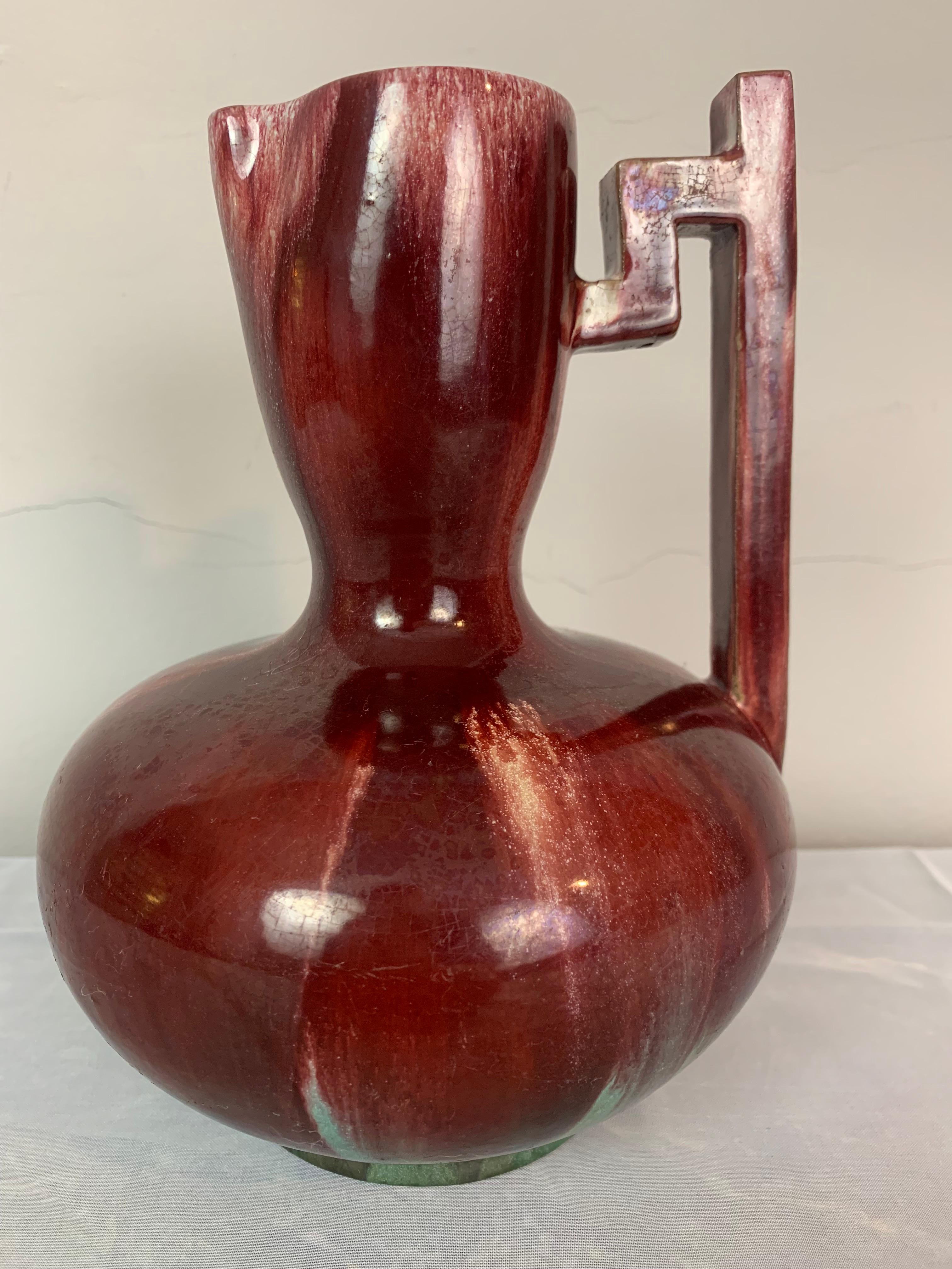 Circa 1900 French Clément Massier Art Nouveau Trickle Down Glazed Jug or Vase 1
