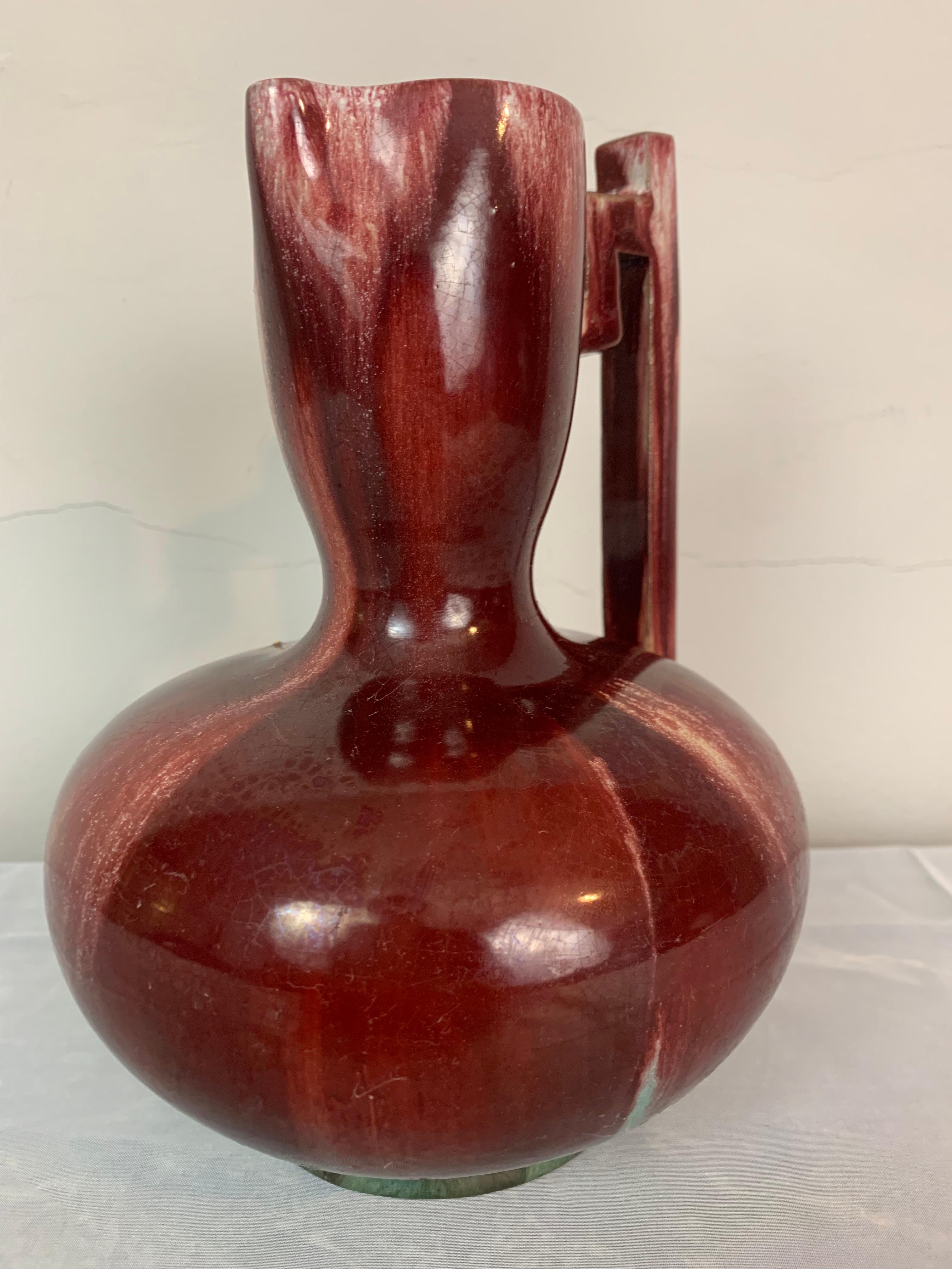 Circa 1900 French Clément Massier Art Nouveau Trickle Down Glazed Jug or Vase 2