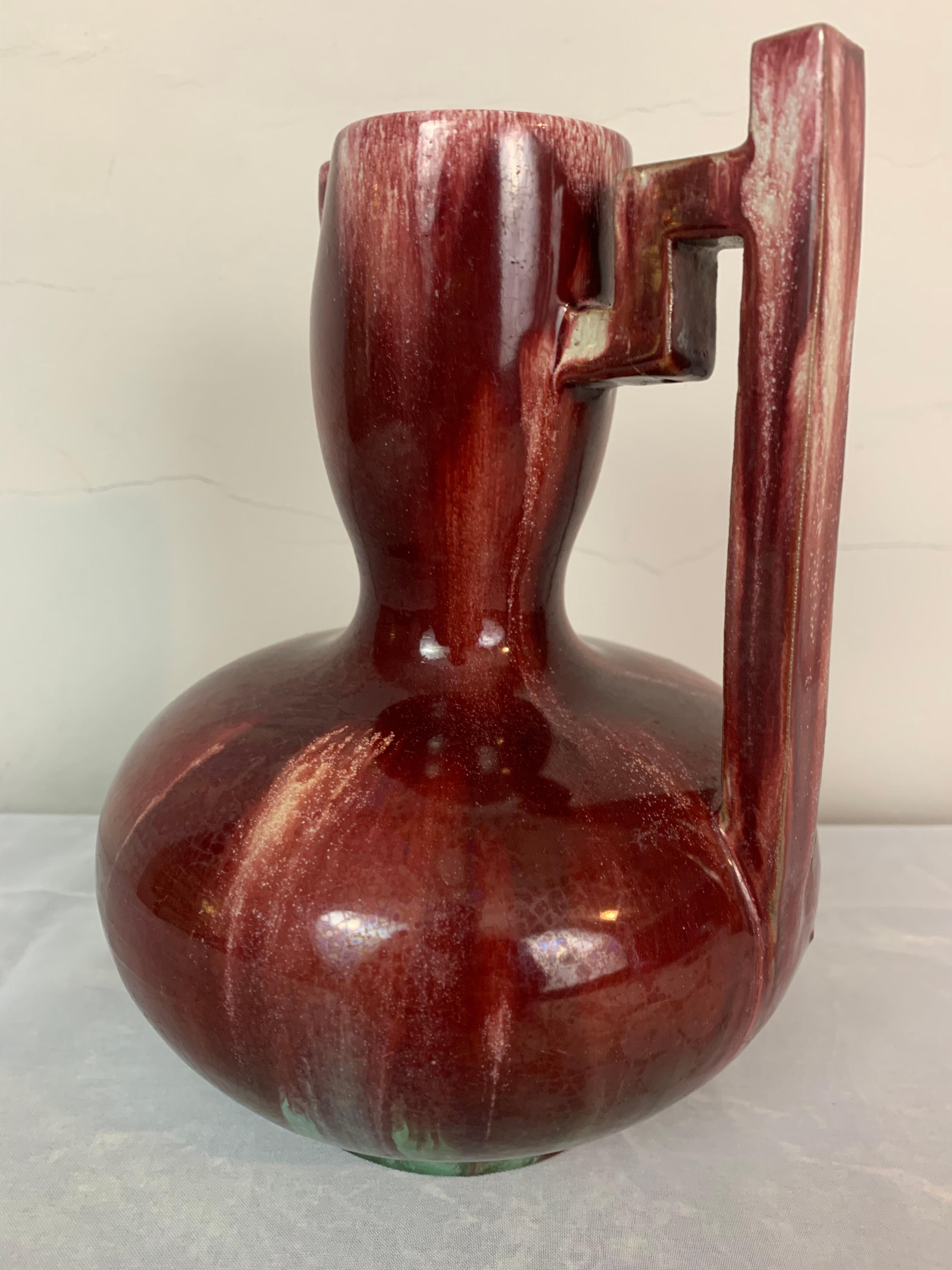 Circa 1900 French Clément Massier Art Nouveau Trickle Down Glazed Jug or Vase 3