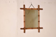 Circa 1900 French Faux Bamboo Mirror