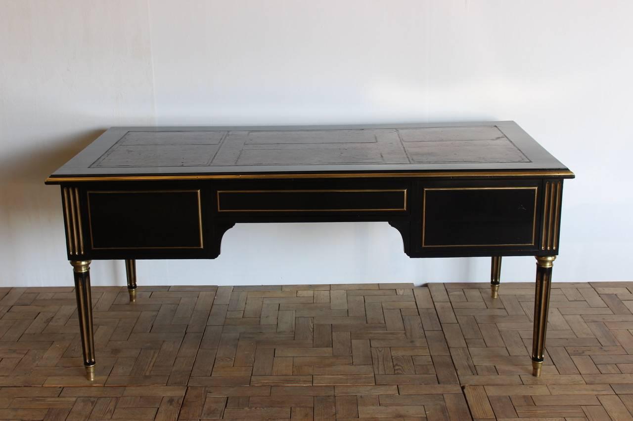 French Louis XVI Style Ebonized Desk, circa 1900 3