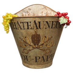 Antique Circa 1900 French Metal Wine Grape Hod, Châteauneuf-du-Pape, Haute-Garonne