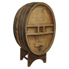 Antique Circa 1900 French Oak Wine Barrel on Stand