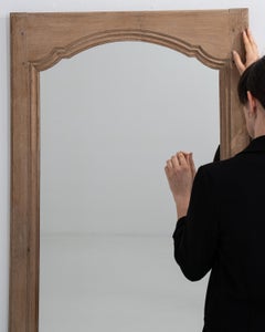 Antique French Wall Mirrors, Oak, Compact Design, Circa 1900, Pair