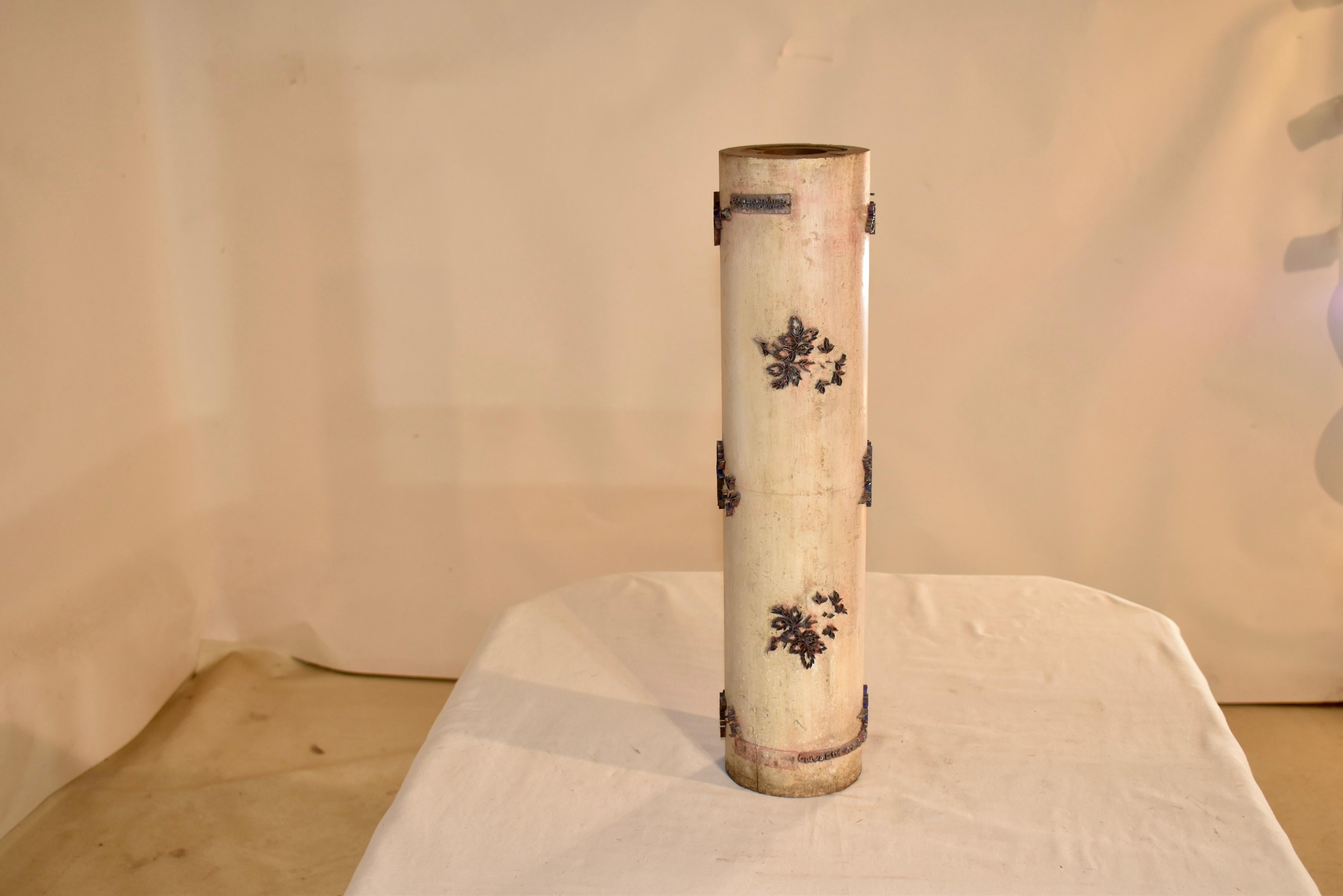Industrial Circa 1900 French Wallpaper Printing Roll For Sale