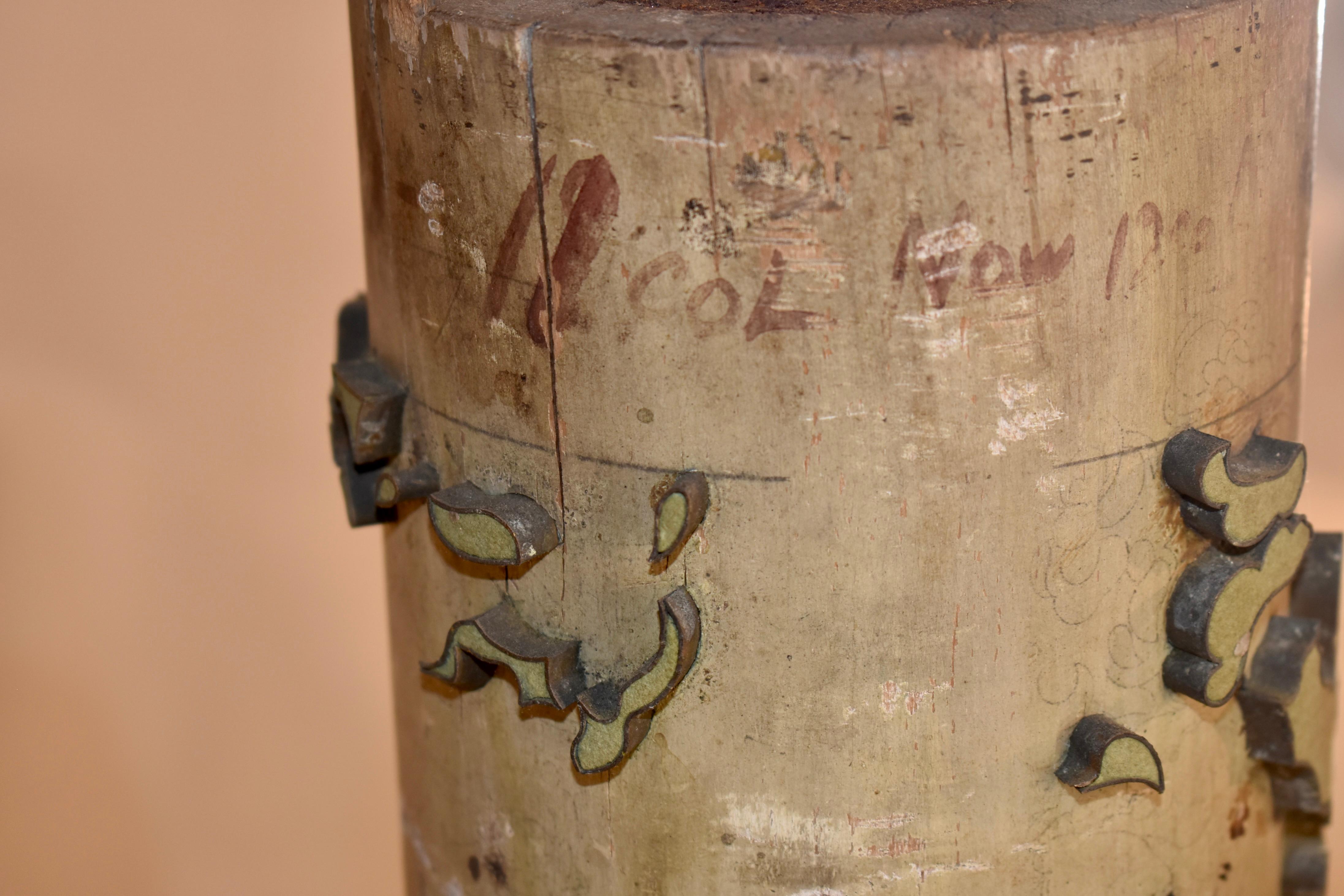 Early 20th Century Circa 1900 French Wallpaper Printing Roll For Sale