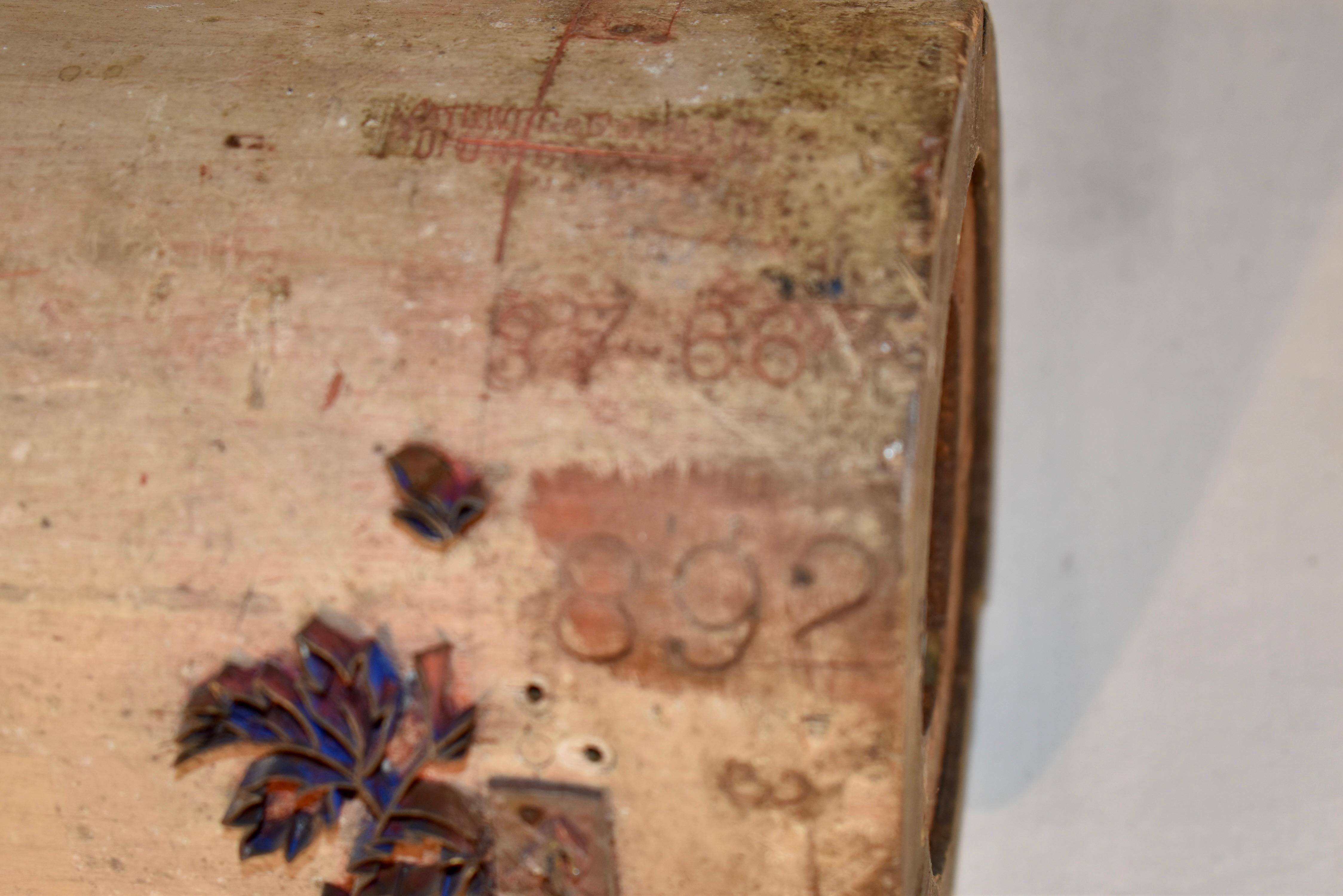 Metal Circa 1900 French Wallpaper Printing Roll For Sale