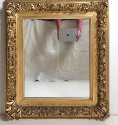 Circa 1900 Gilt Wood and Gesso Acanthus Leaf Mirror