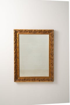 Circa 1900 Gold Wood Mirror In Gilded Carved Frame