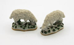 Circa 1900 Grazing Sheep Figures by Samson