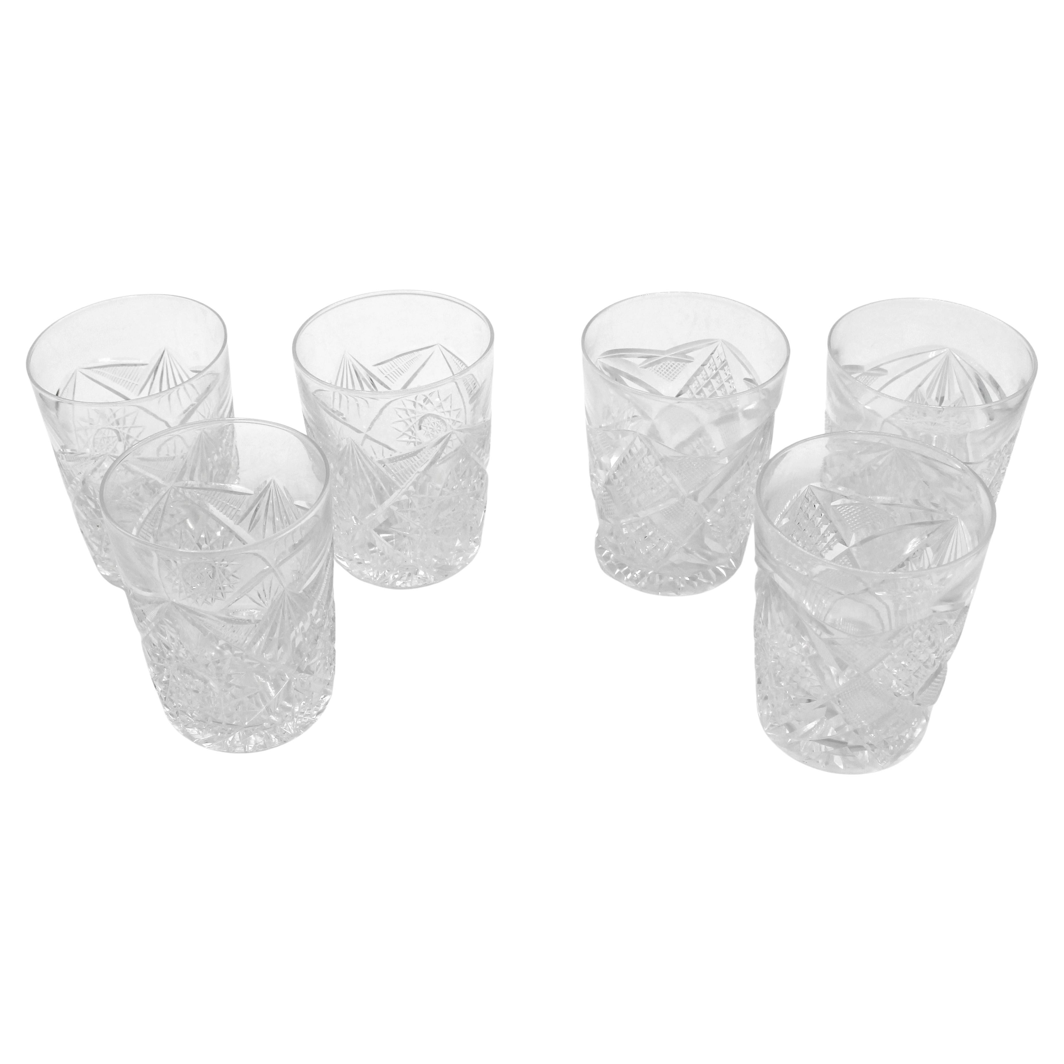 Circa 1900 Group of 6 American Cut Glass Tumblers