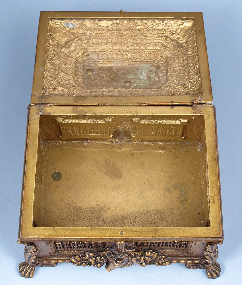 Humidor, Browned Metal Cigar Box, circa 1900  2