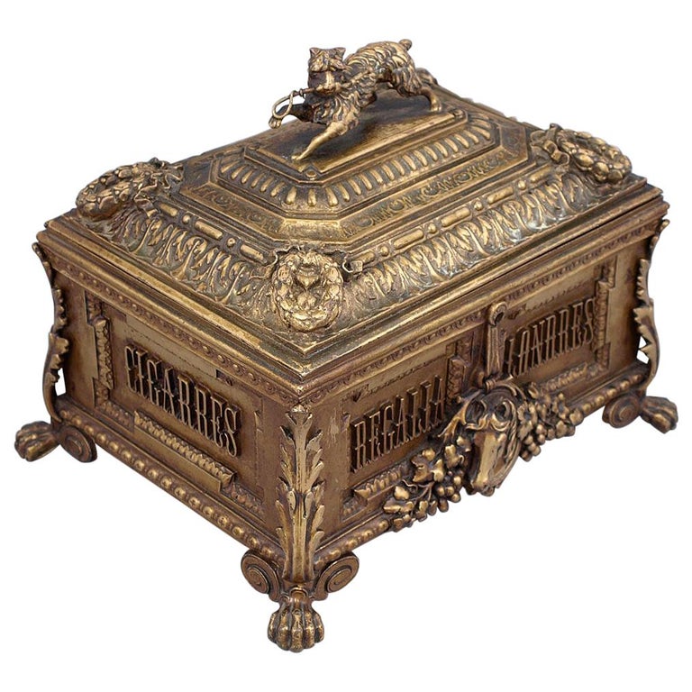 Humidor, Browned Metal Cigar Box, circa 1900 at 1stDibs хьюмидор