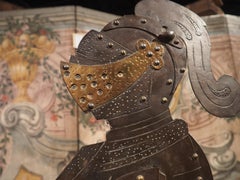 Circa 1900 Iron Knight Statue Cigar Cutter and Candle Holder from France