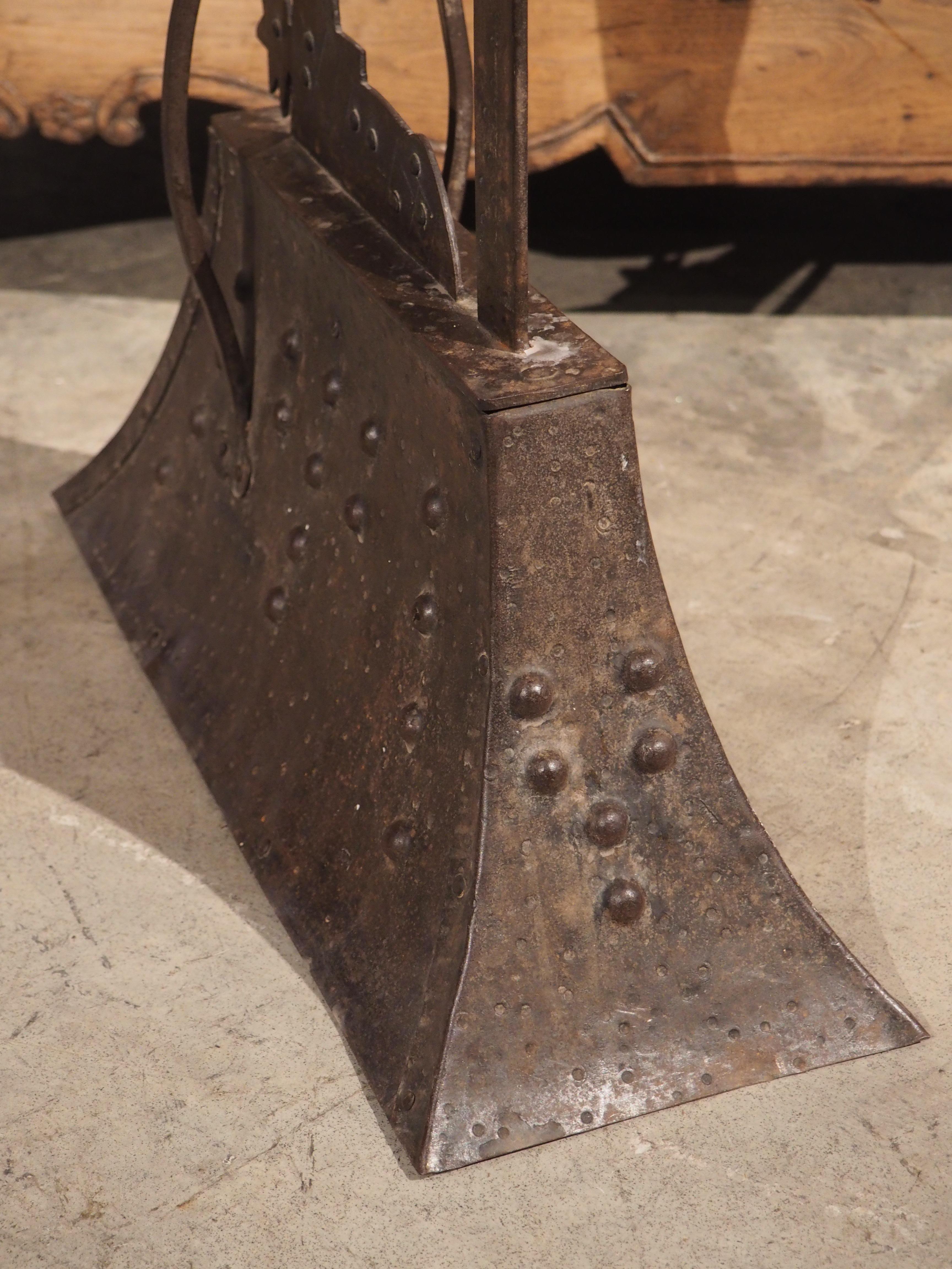 Circa 1900 Iron Knight Statue Cigar Cutter and Candle Holder from France 3