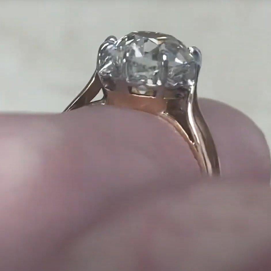 Schmuck um 1900, edwardianischer Diamantring mit alteuropäischem Diamanten (ca. 2,50 kt) im Zustand „Hervorragend“ im Angebot in New York, NY