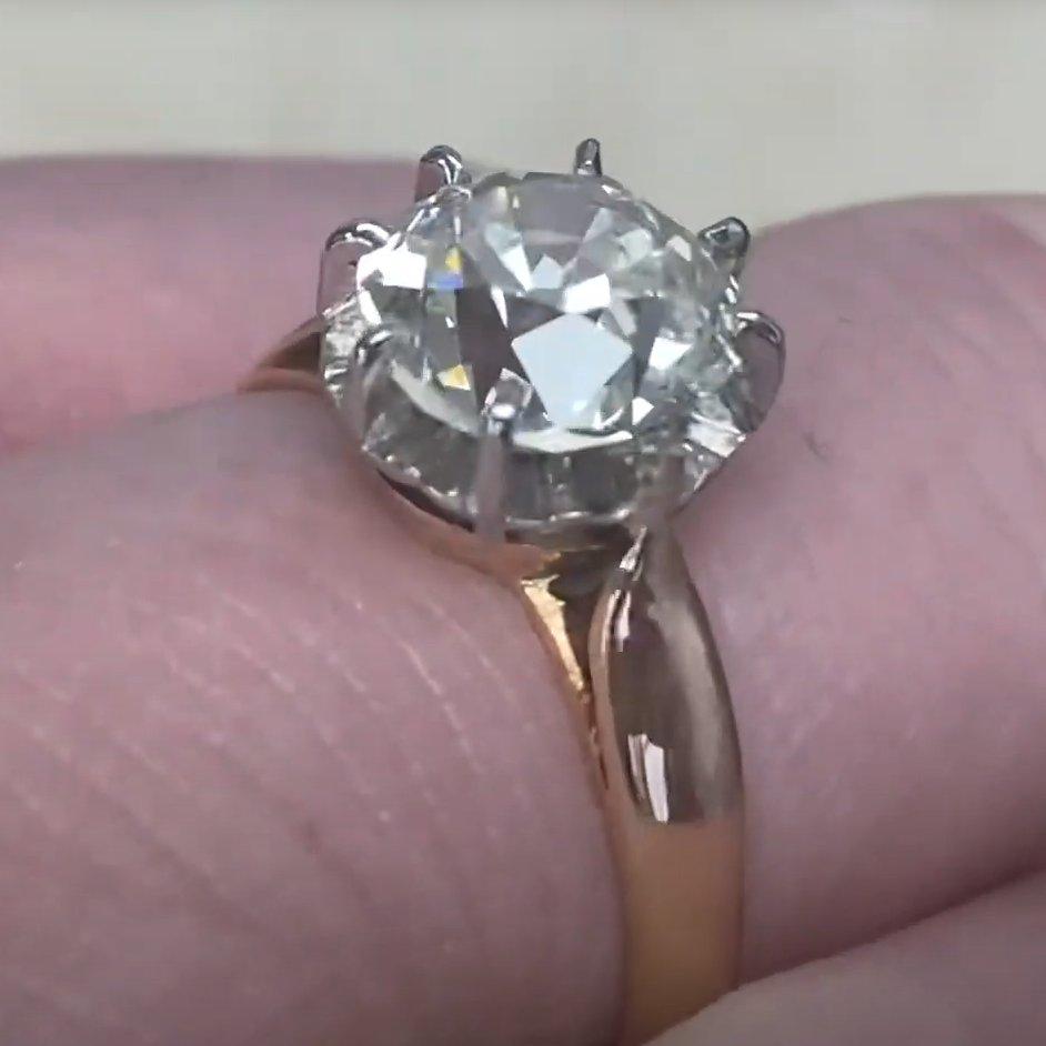 Schmuck um 1900, edwardianischer Diamantring mit alteuropäischem Diamanten (ca. 2,50 kt) Damen im Angebot