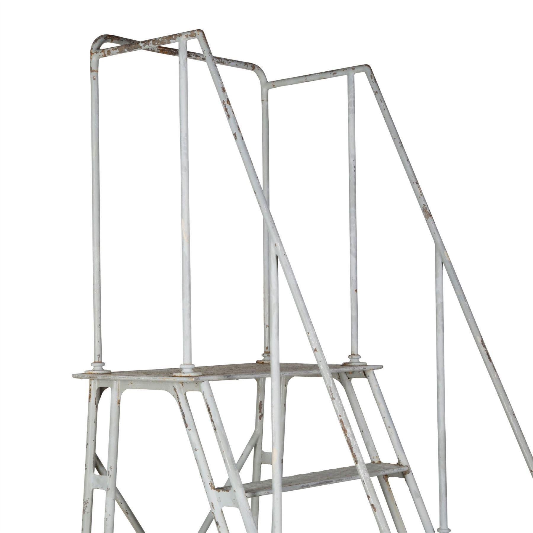 Iron Large French Industrial Library Ladder, circa 1900 For Sale