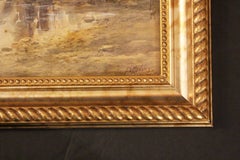 Circa 1900 "Lazy Stream With Cows" Watercolor by Francis Stayman Medairy