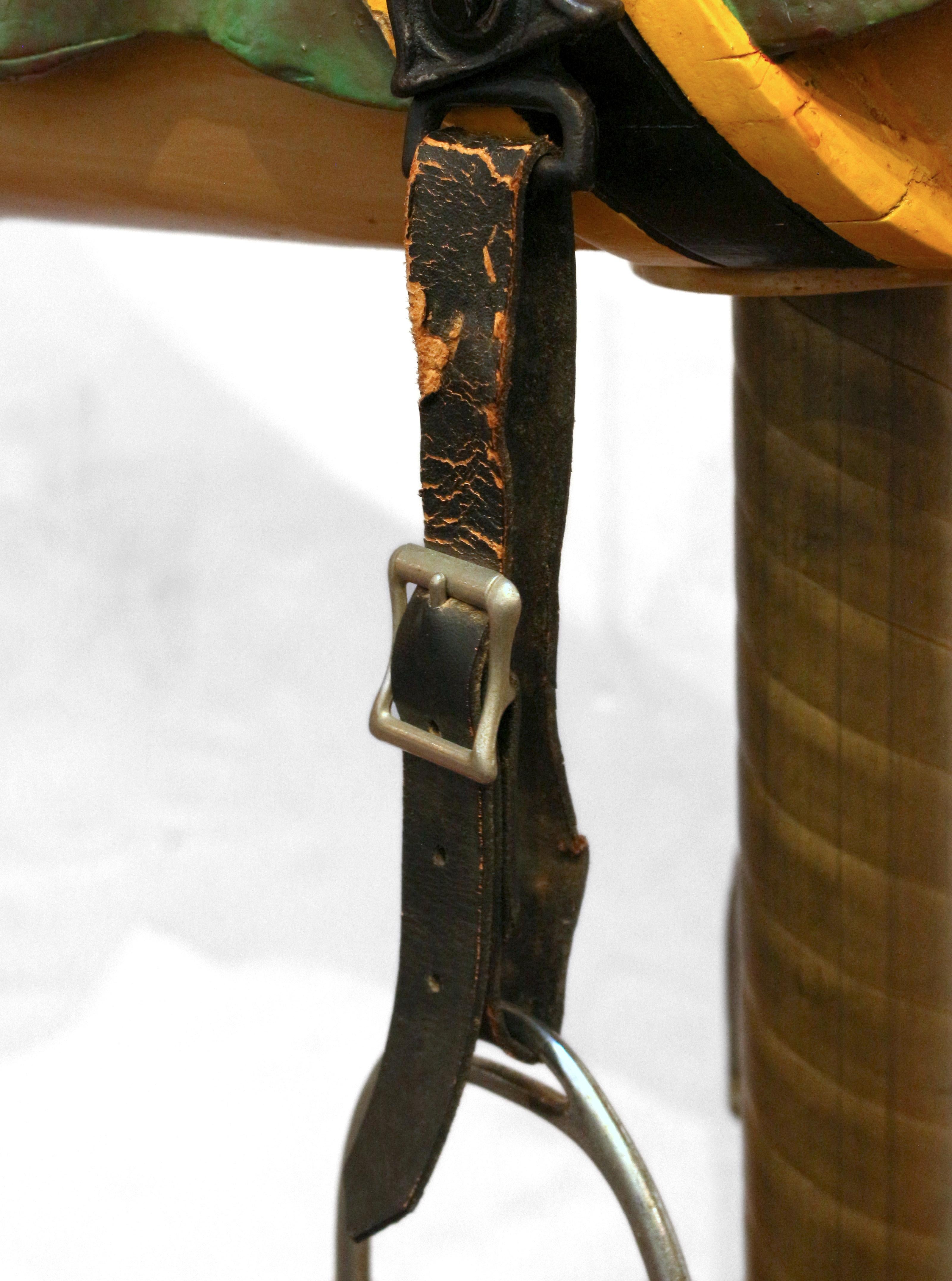 Circa 1900 Likely American Carousel Horse on Original Brass Holder 5
