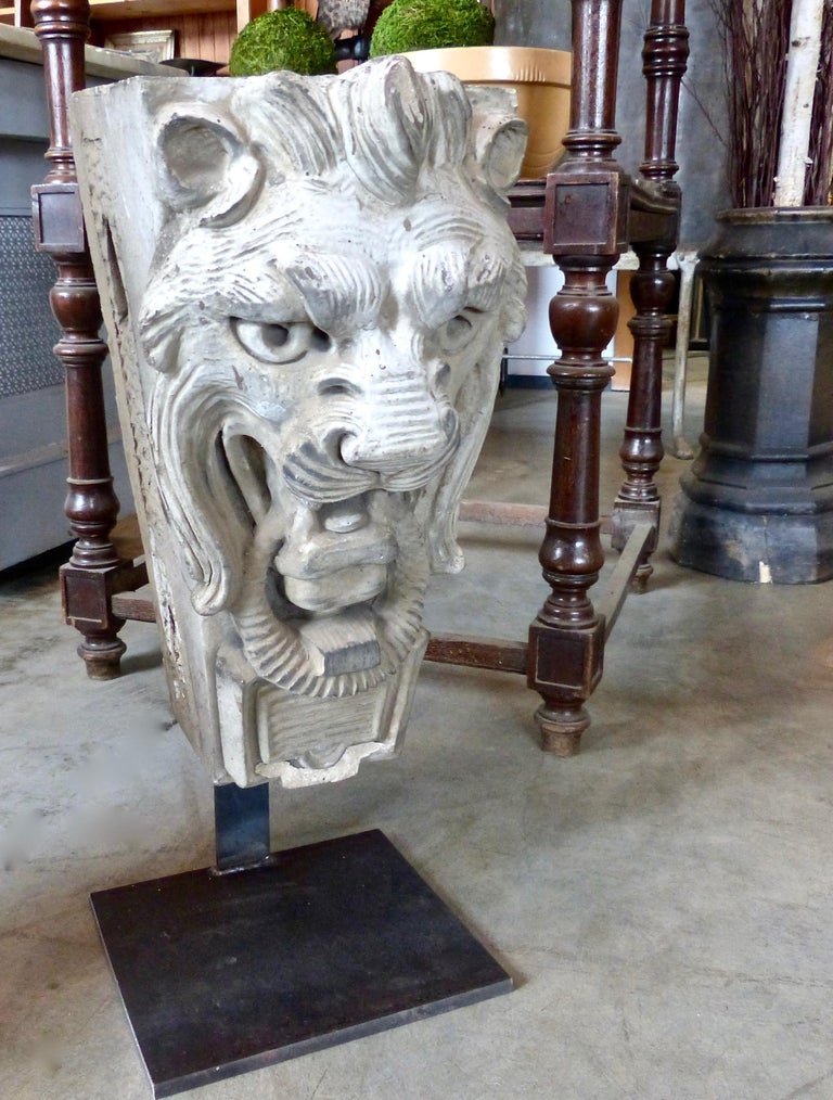 Limestone Lion’s Head Building Ornament, circa 1900 For Sale at 1stdibs