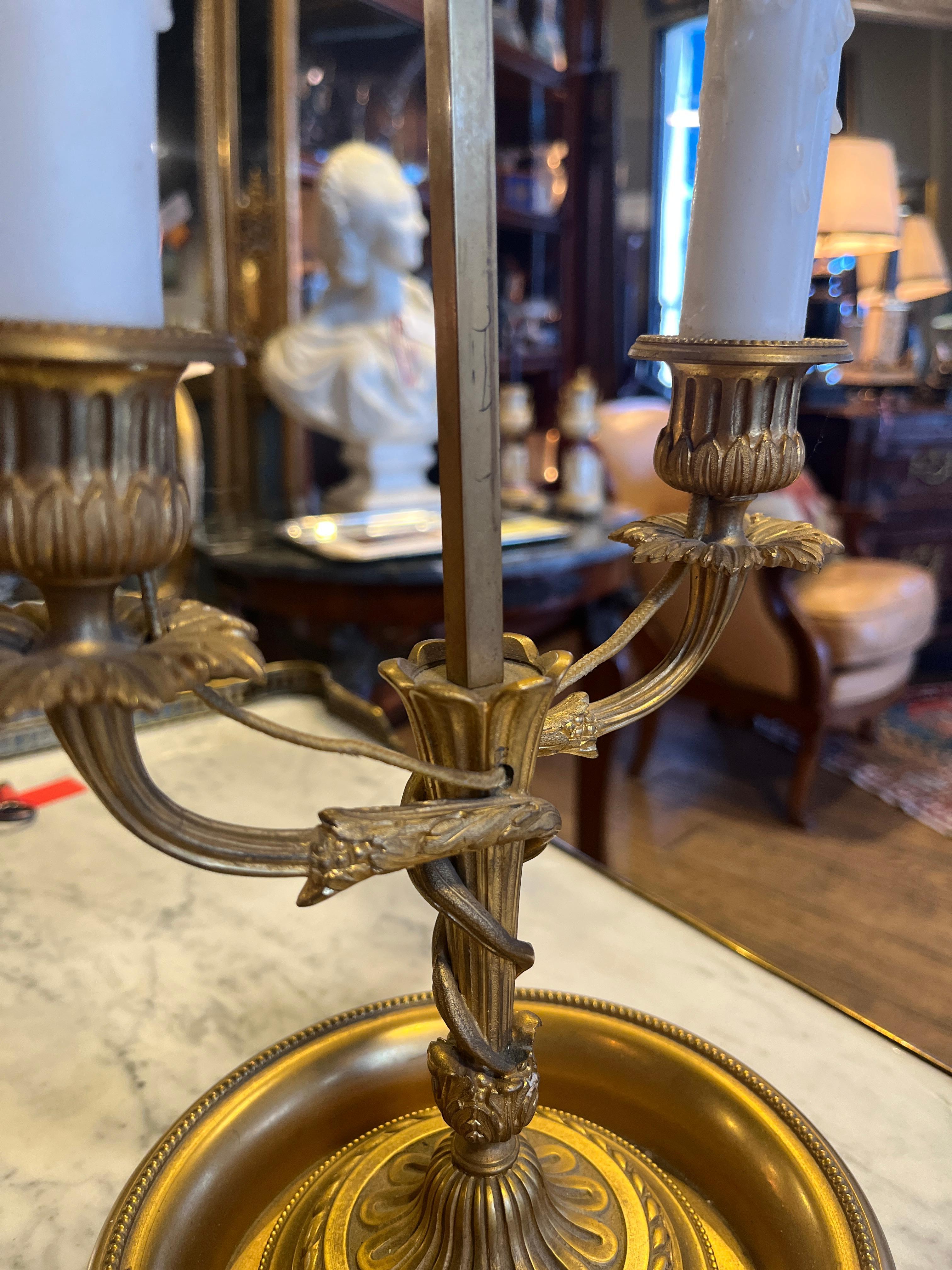 Metal Circa 1900 Louis XVI Style Bouillotte Lamp For Sale