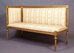 Louis XVI Style Gilded Sofa with Simple Skeleton Lines, circa 1900