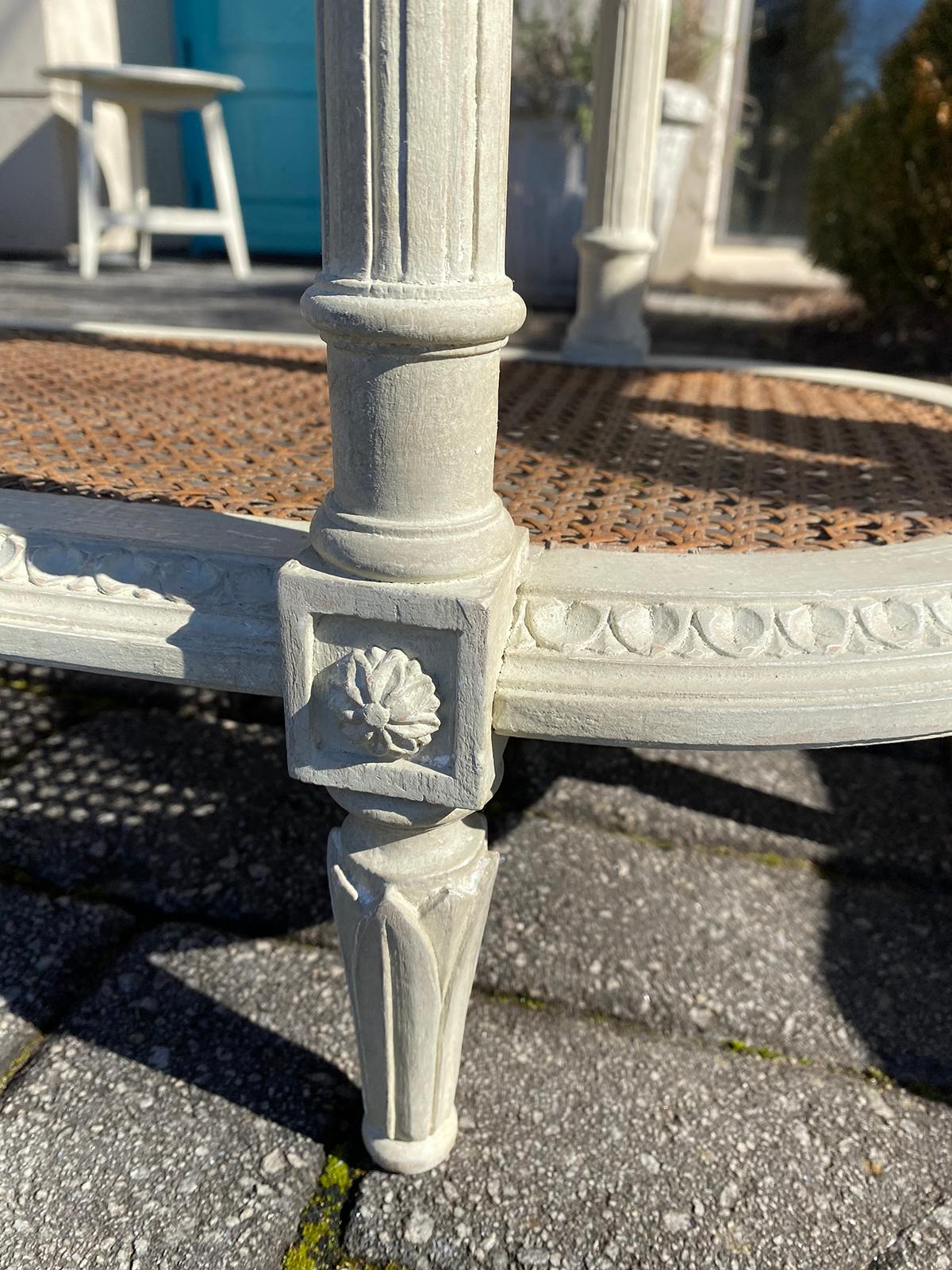 Circa 1900 Louis XVI Style Marble Top 3 Tiered Console, White Carrara Marble Top 12