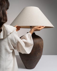 Lampe de table en céramique marron de style « Mid-Century Modern », vers 1900