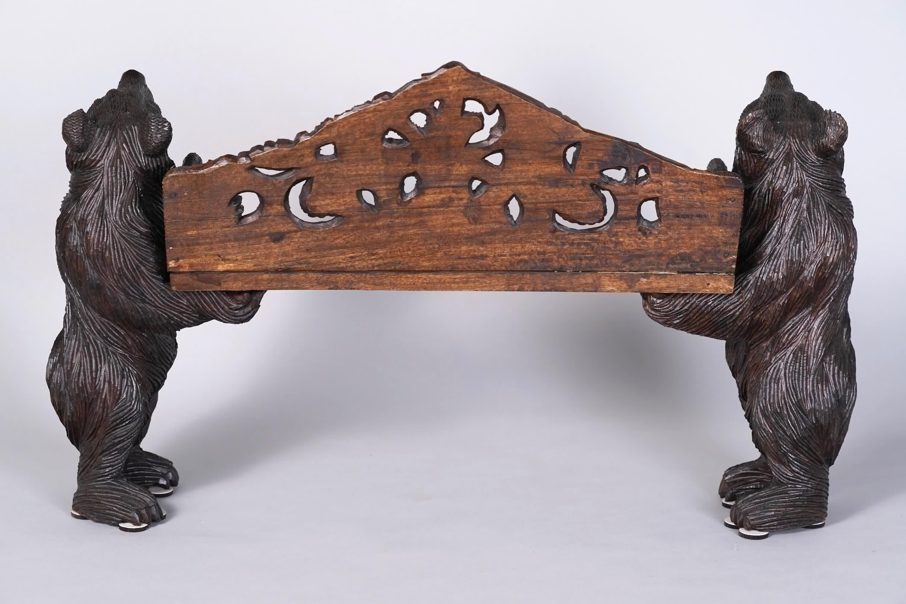 circa 1900 Miniature Model of a Black Forest Bear Bench For Sale 1