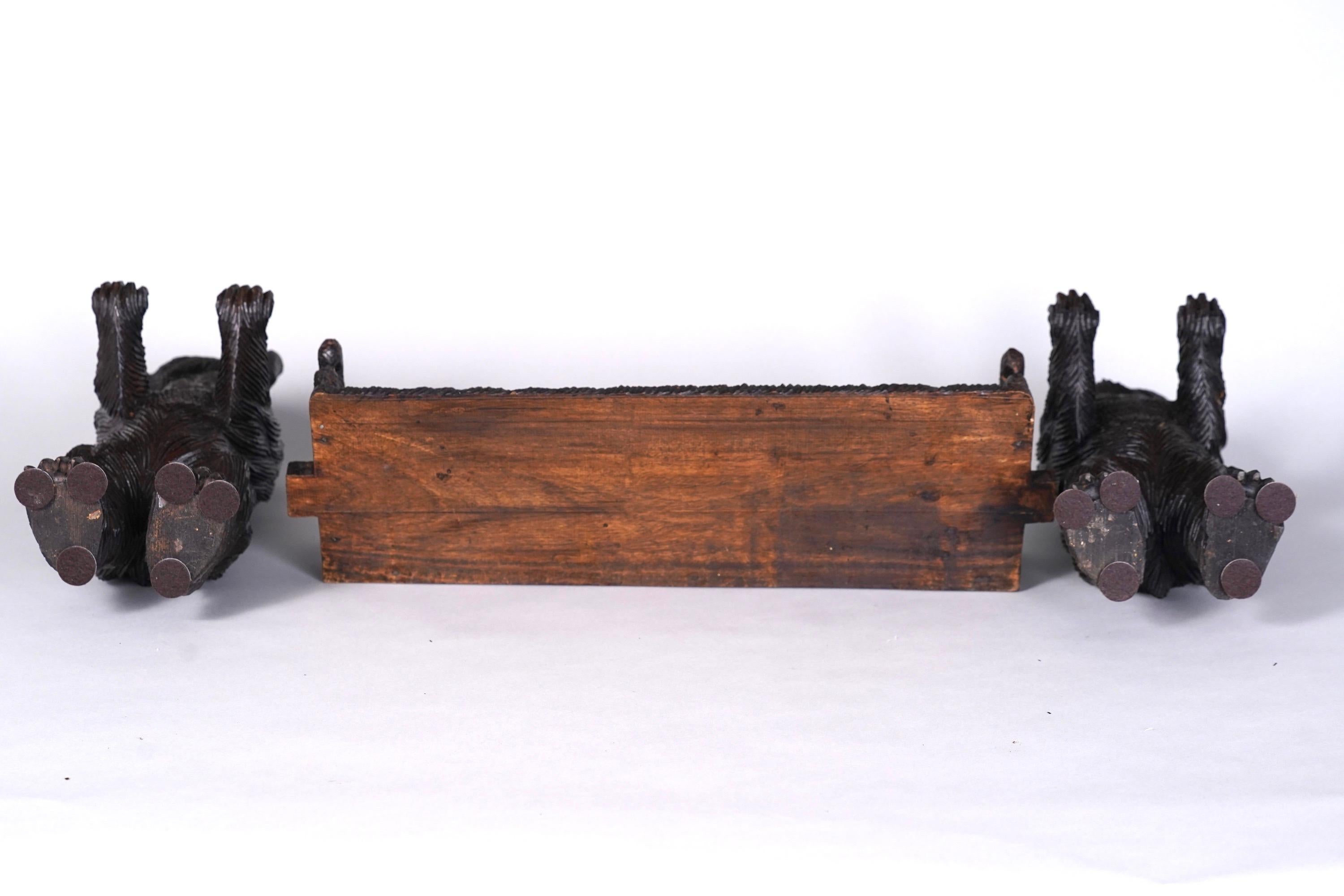 circa 1900 Miniature Model of a Black Forest Bear Bench For Sale 2