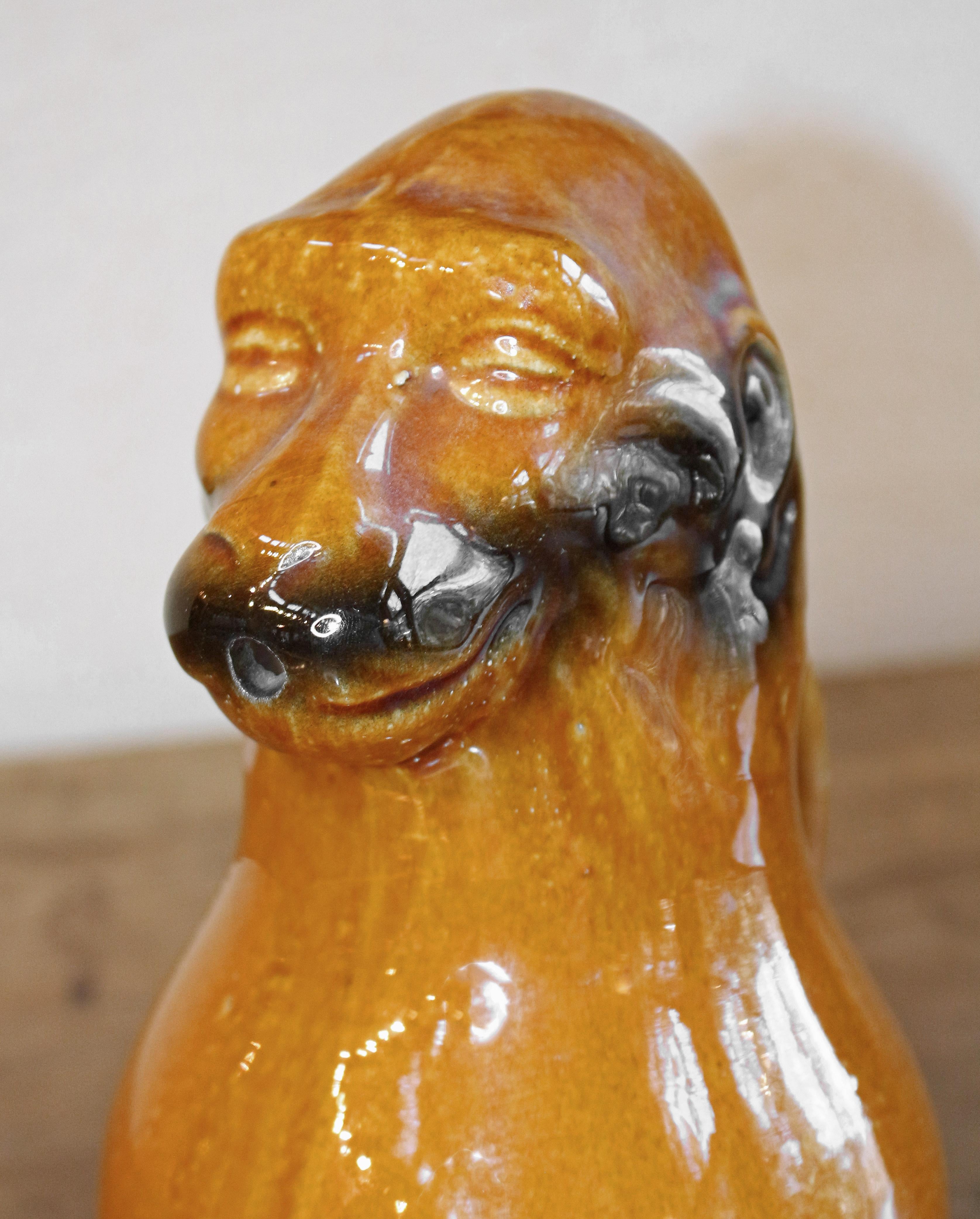 Circa 1900 Monkey Majolica Pitcher In Good Condition For Sale In Chapel Hill, NC
