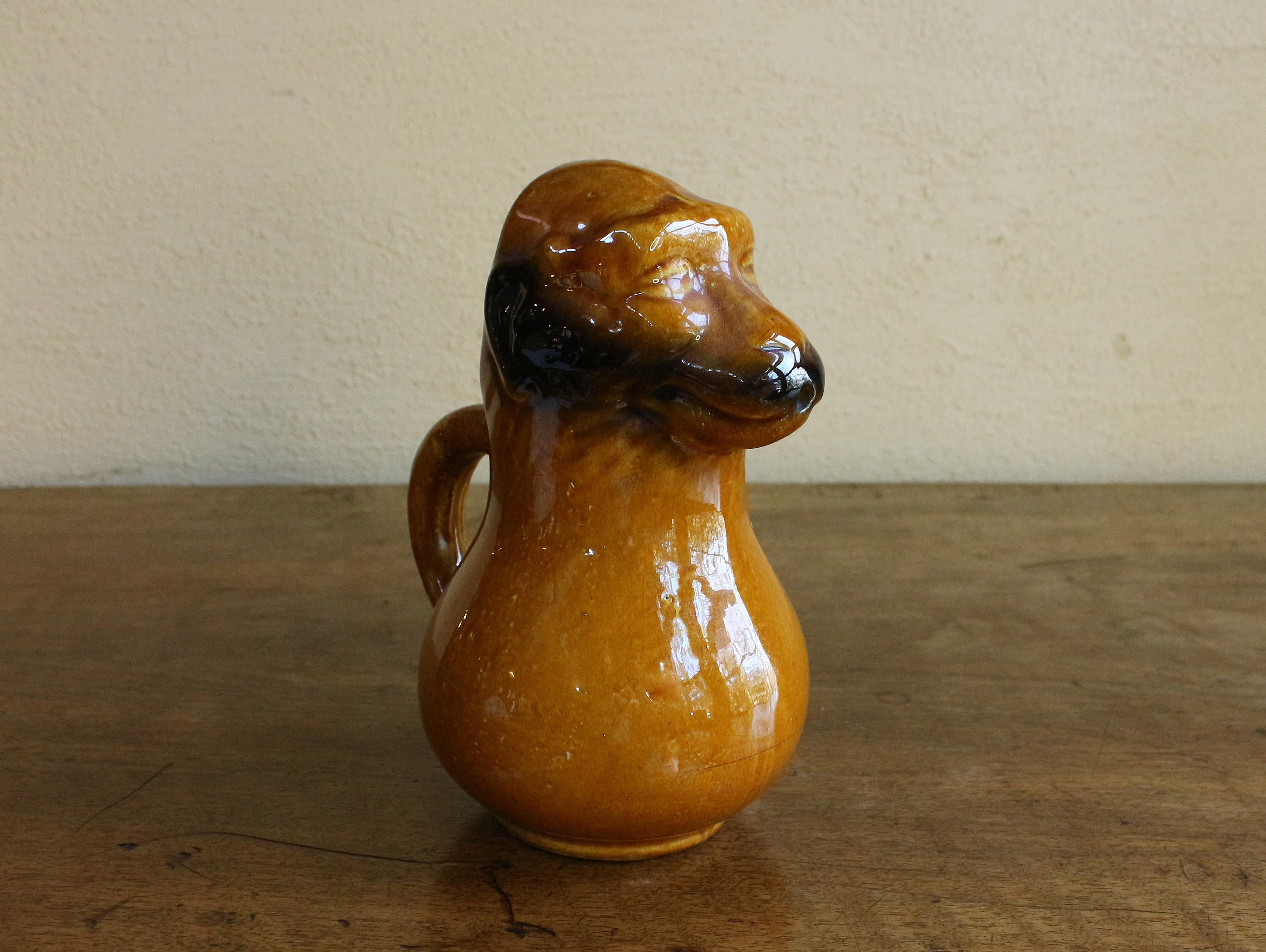 Early 20th Century Circa 1900 Monkey Majolica Pitcher For Sale
