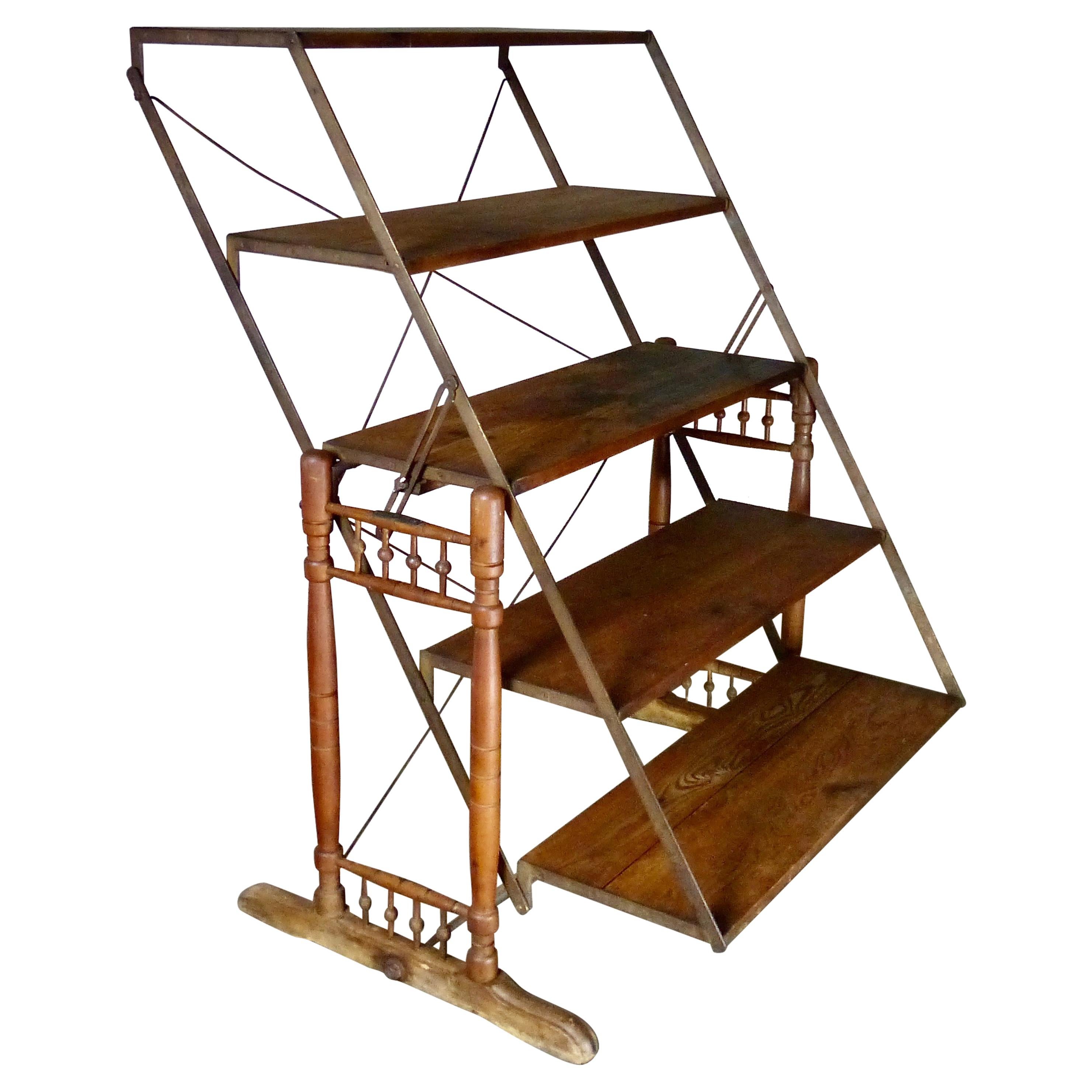 Multi-Position Folding Shelf/Table by The Combination Table Co., circa 1900